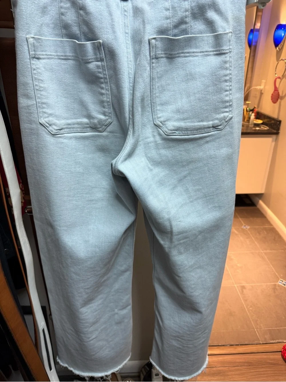 Maeve by Anthropologie Collette Wide Leg White Wash Jean- 29L - cottage core